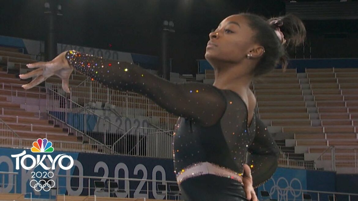 Simone Biles’ stunning floor routine at Tokyo 2020 podium training | NBC Sports