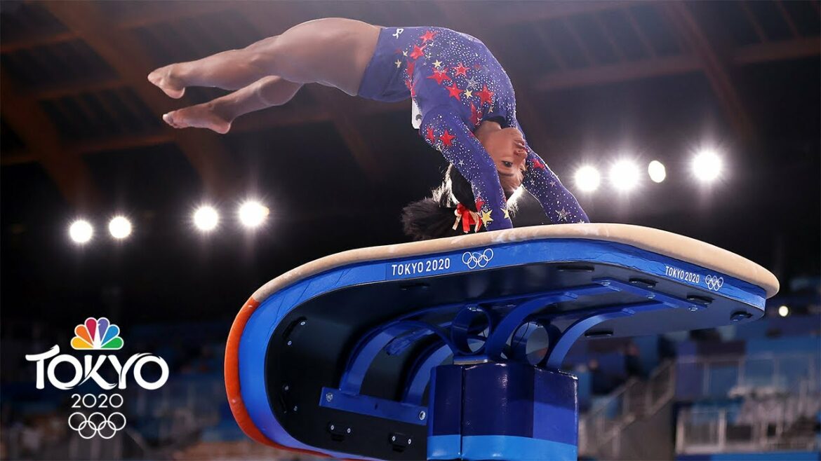 Simone Biles SOARS into top spot during vault qualifying | Tokyo Olympics | NBC Sports