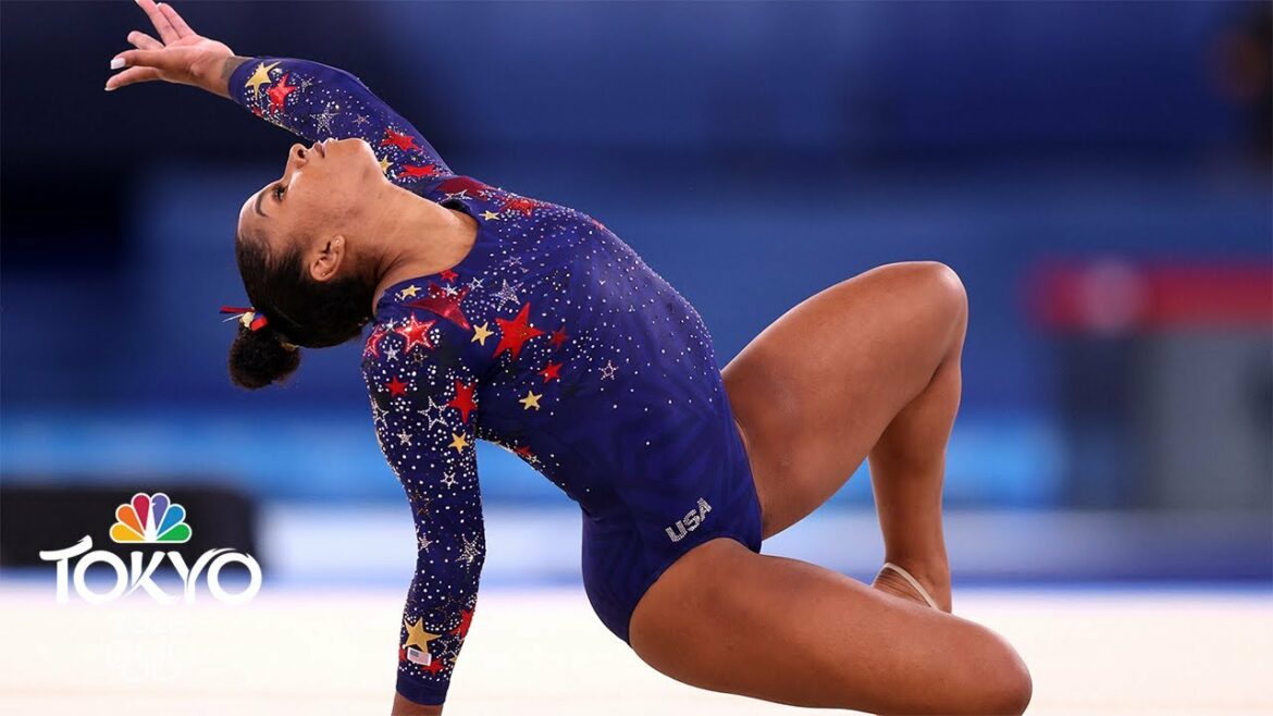 Jordan Chiles lets it fly with superhero-inspired floor routine | Tokyo Olympics | NBC Sports