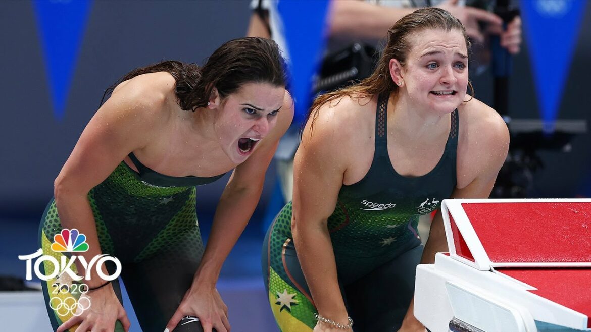 Australia holds off USA, sets Olympic record for 4×100 medley relay gold in Tokyo | NBC Sports