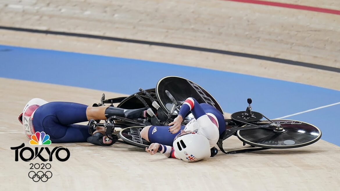 British team crashes just after breaking team pursuit world record | Tokyo Olympics | NBC Sports