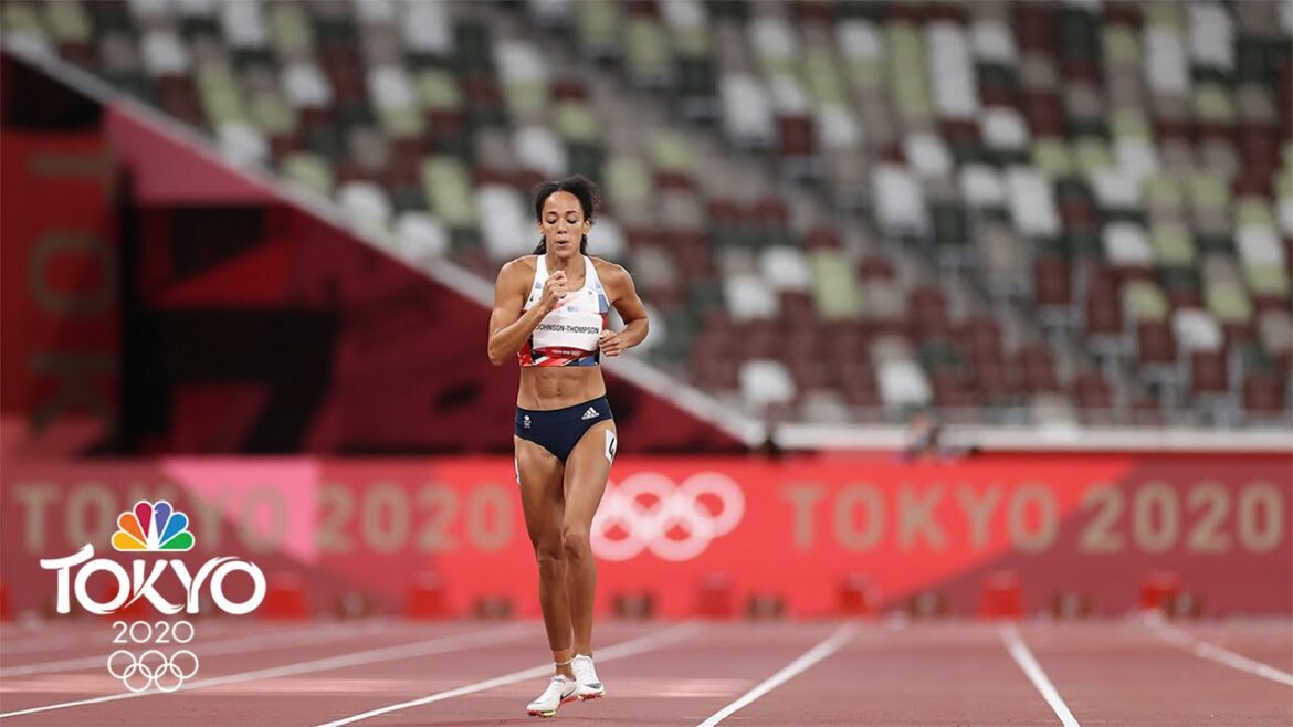Heptathlete wills herself across the finish line despite calf injury