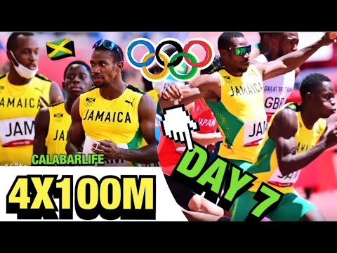 TEAM JAMAICA 🇯🇲 MENS 4X100M RELAYS DAY 7 TOKYO OLYMPIC GAMES 2021 #RELAYS #TOKYO2021
