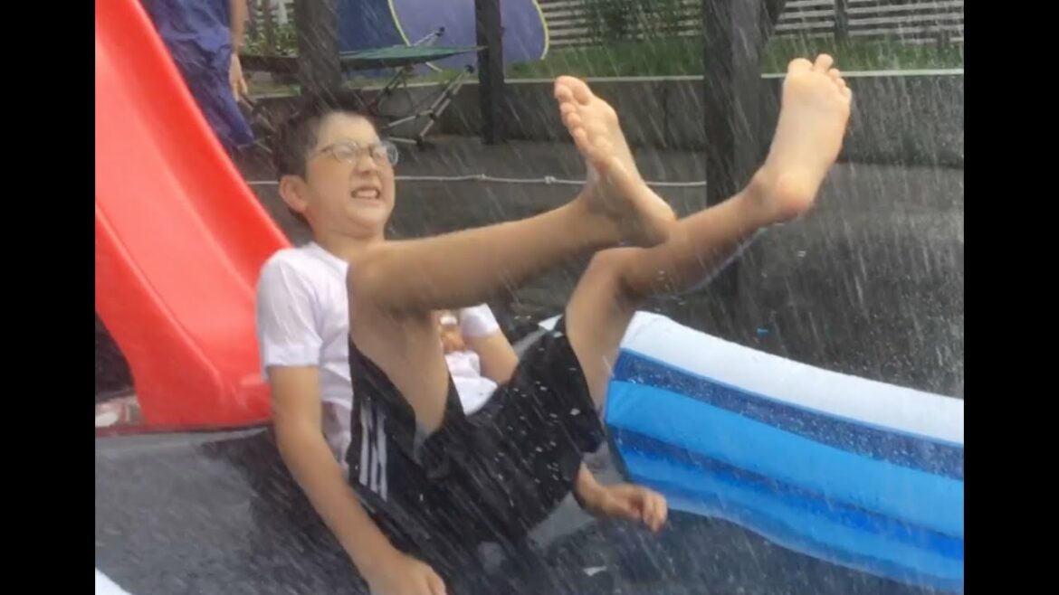 Olympics at home!Competition “Mini Water Slider”