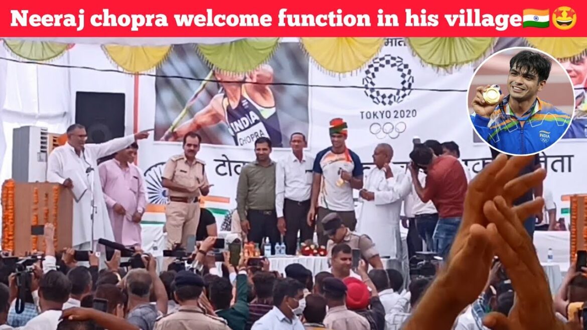 Neeraj chopra welcome function at his home khandra village Panipat