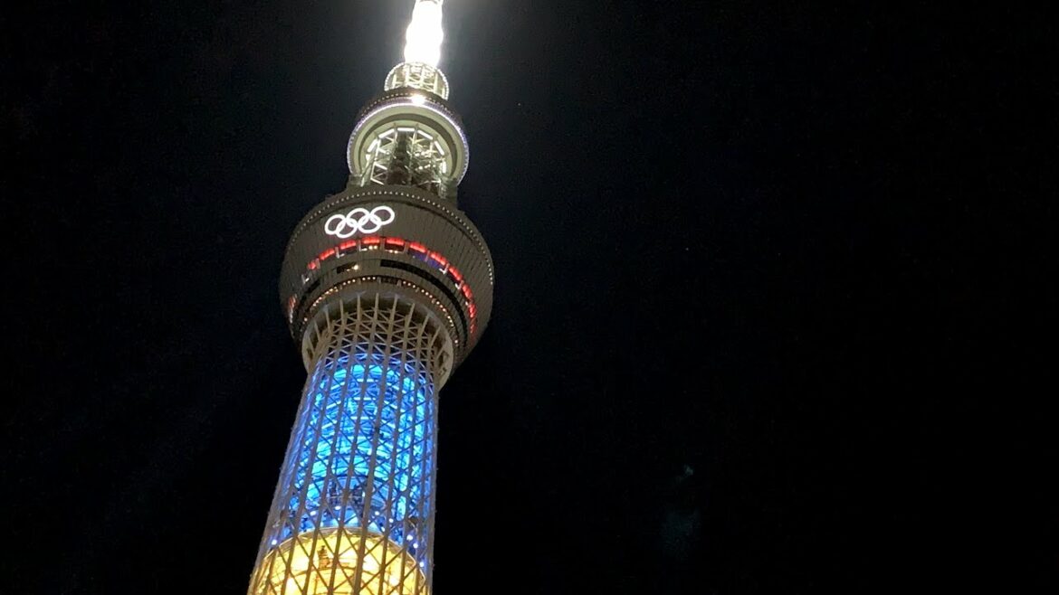 オリンピック期間中のスカイツリー見にサイクリング