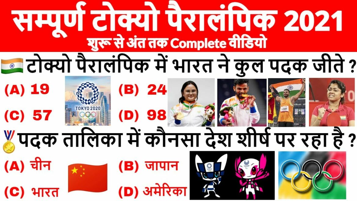 Tokyo Paralympics 2021 Complete GK | Tokyo Olympic Important Question | India | Medal tally |Current