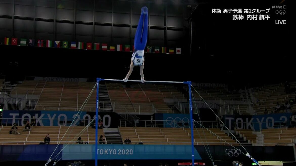 Tokyo Olympic Gymnastics Men’s Horizontal Bar Men Kohei Uchimura Rainy Day Fall!