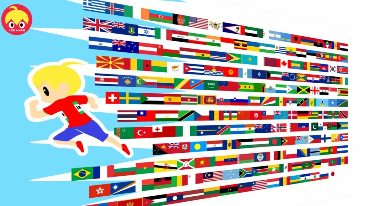 Pitagora flag relay, all, complete version (Tokyo Olympics participating countries, opening ceremony admission order)