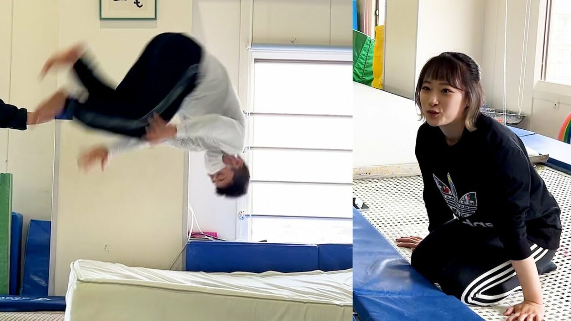 一般人がオリンピック選手に教えてもらったら1日でバク転できるのか