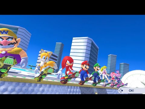 Mario & Sonic at the Olympic Games Tokyo 2020 : Gameplay – All char. Dream racing (3 Players) p.1/3