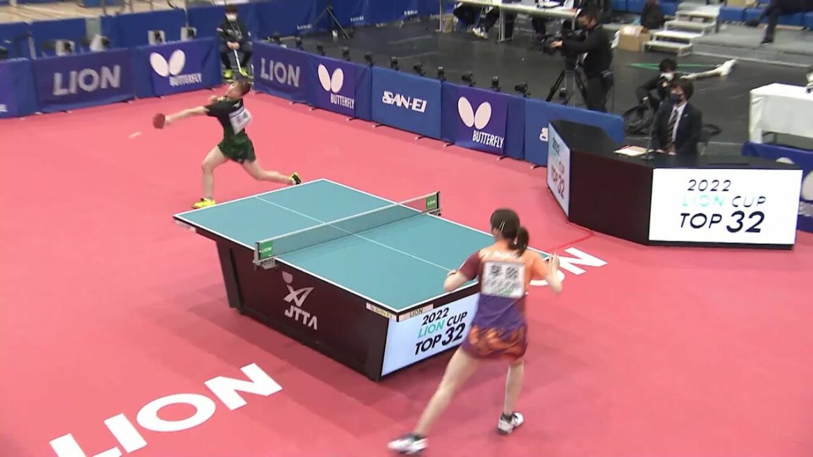 早田ひな 横入れからのストレートドライブ!|パリ五輪日本代表選考会 卓球2022 TOP32 女子シングルス決勝 長﨑美柚 vs 早田ひな