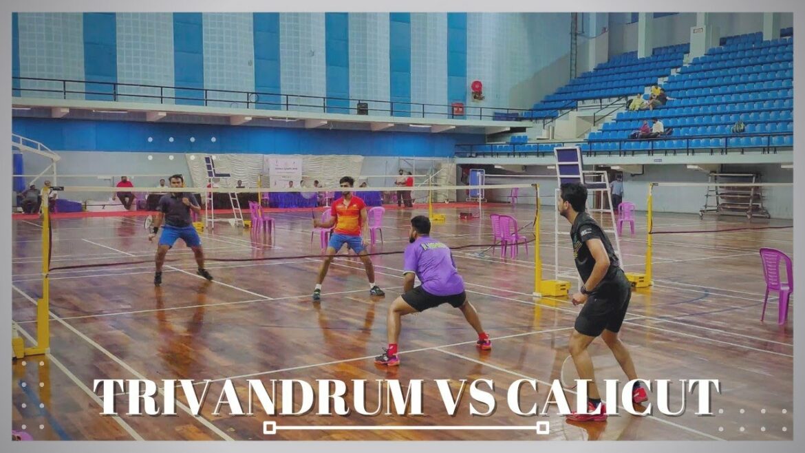 SHYAMPRASAD/VISHNU VS AMRITH/ARVIND :KERALA STATE OLYMPIC GAMES BADMINTON SEMIFINAL REVERSE DOUBLES