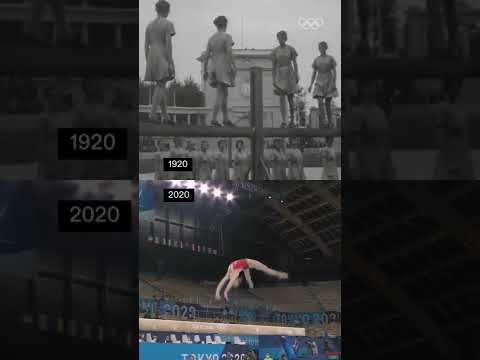 The balance beam 100 years apart #tbt Antwerp 1920 – Tokyo 2020