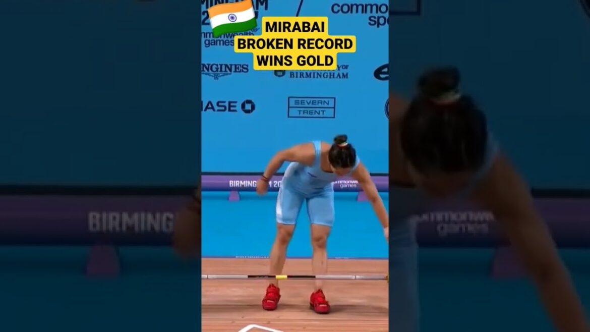 First gold medal for india 🔥! Mira Bai Chanu in common wealth #games 2022 by #goldmadel #India 🇮🇳