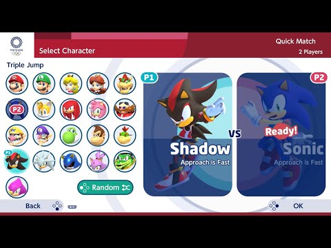 Mario & Sonic at Olympic Tokyo 2020 : Gameplay (2 Players) Shadow VS Sonic