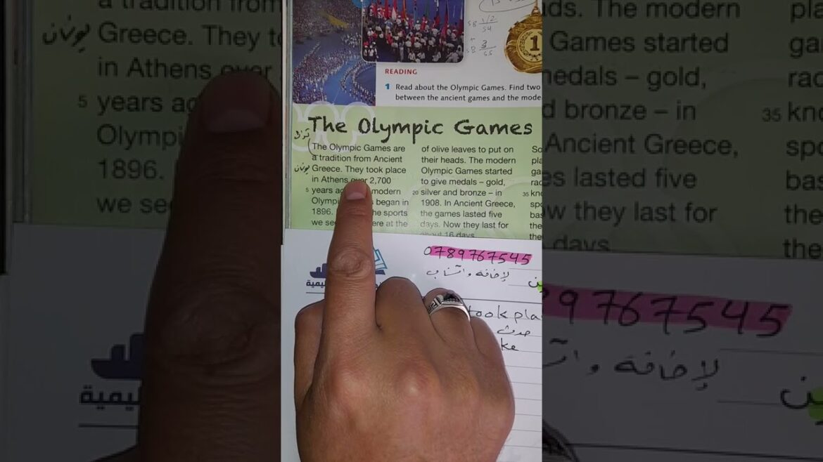 صف ثامن Module 5 شرح فقرة The Olympic Games P 54