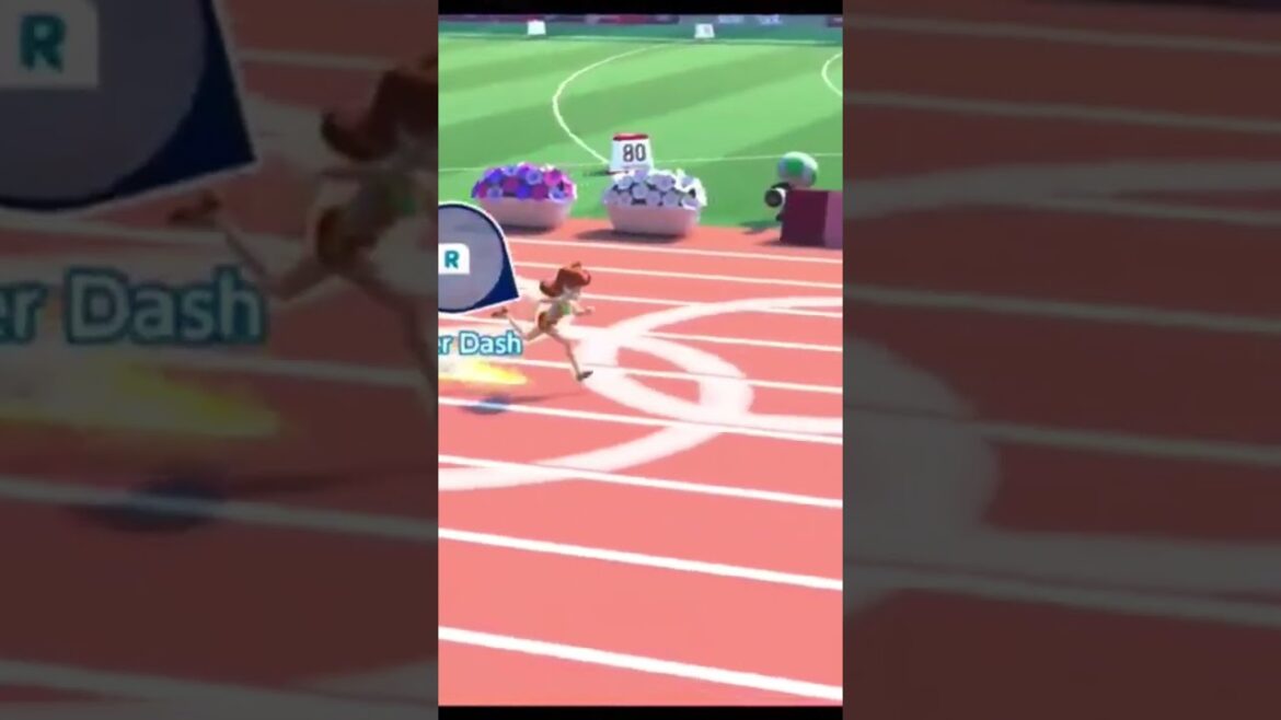Daisy Win on 100m, Mario and Sonic Tokyo 2020 #shorts