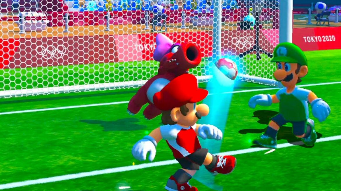 Mario and sonic at the olympic games tokyo 2020 Football Team Red vs Green and Team Boy vs Girl