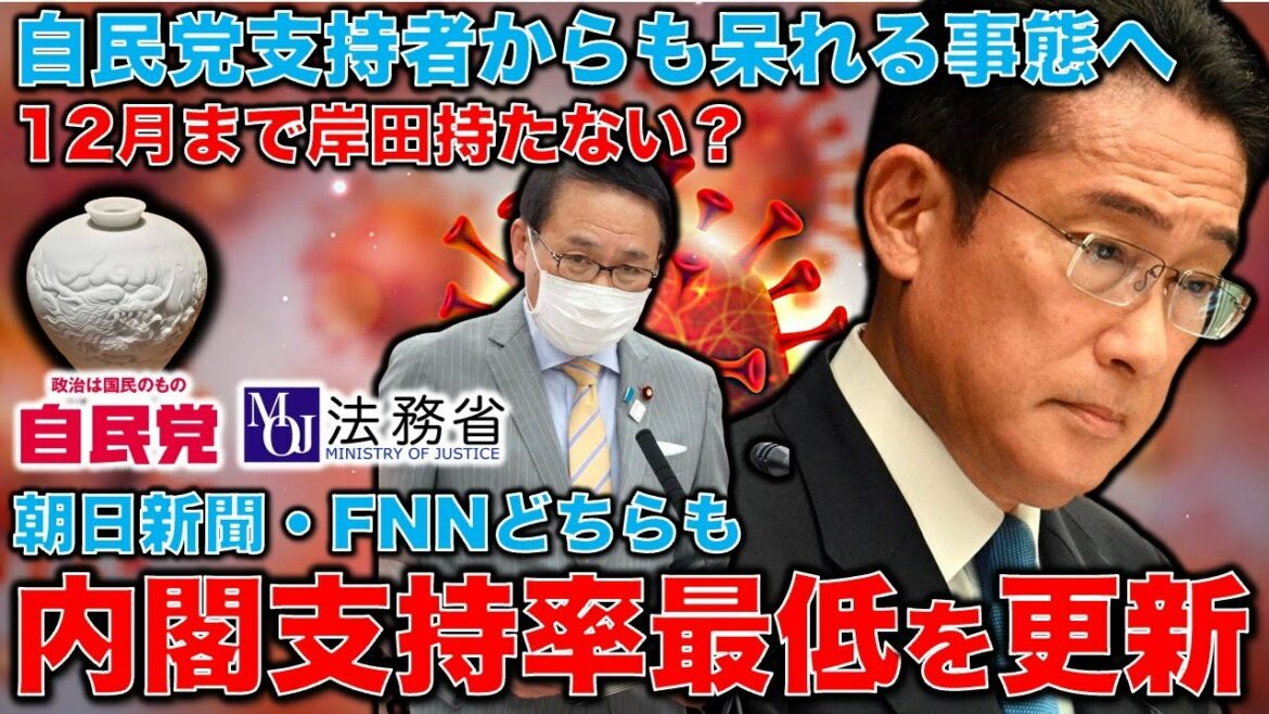 The Cabinet’s approval rating continues to fall…Both the Asahi Shimbun and FNN are at their lowest. The cause is the Unification Church problem and former Minister of Justice Yasuhiro Hanashi, who is astonished even by local supporters.Former Hakuhodo writer Ryu Homma and January 10,000 books