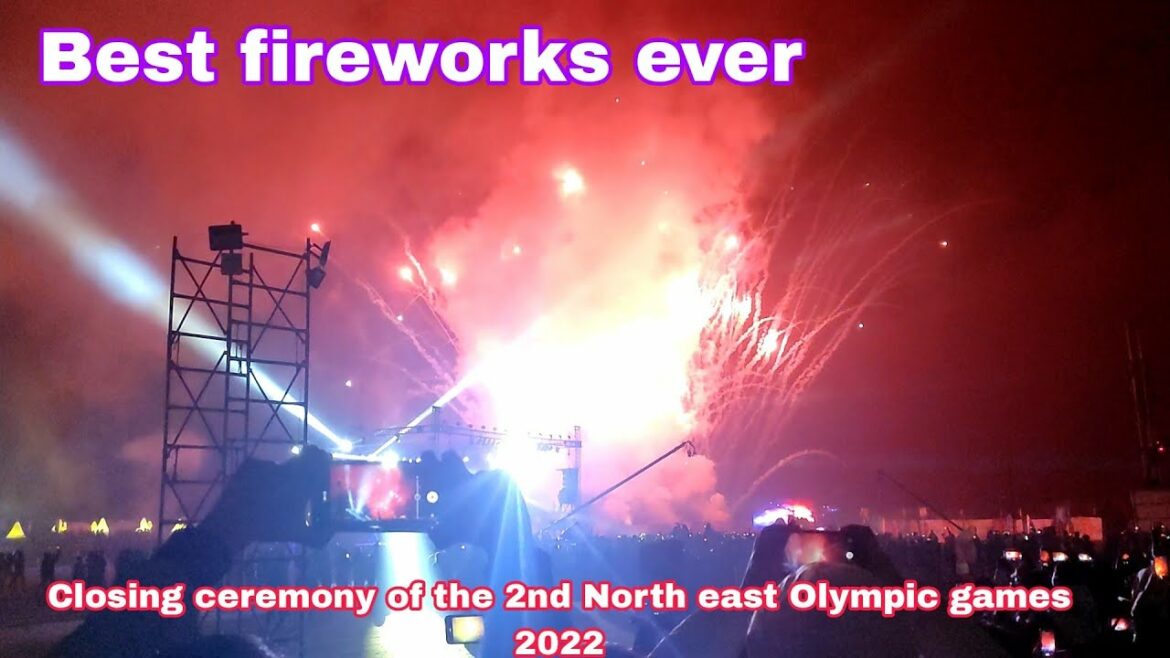 Closing ceremony fireworks of the North east Olympic games