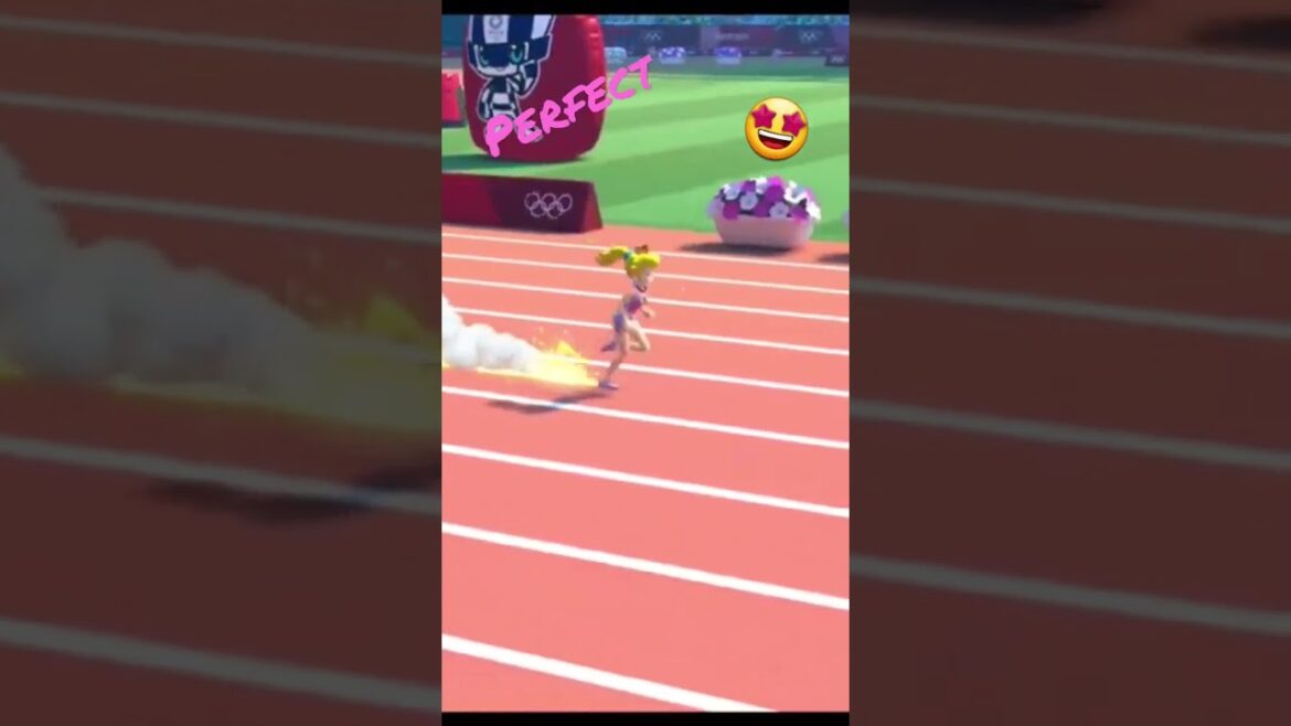 Peach Win on 100m, Mario and Sonic Tokyo 2020 #shorts