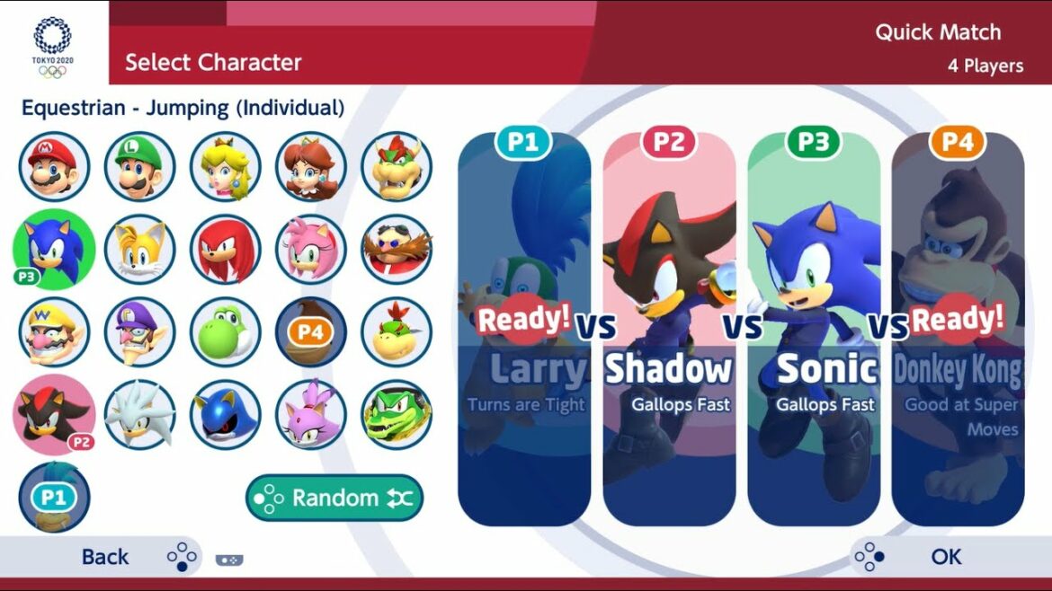 Mario & Sonic at Tokyo 2020 : Gameplay (4 Players)
