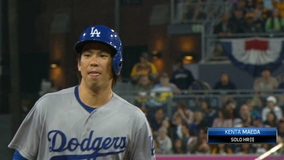 Maeda hits a solo homer in his MLB debut