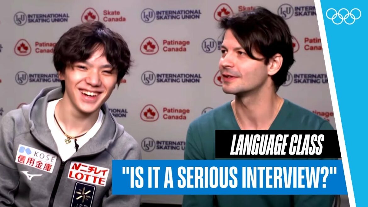 Shoma learns French! Stephane Lambiel 🇫🇷 & Uno Shoma 🇯🇵 teach each other basic figure skating terms