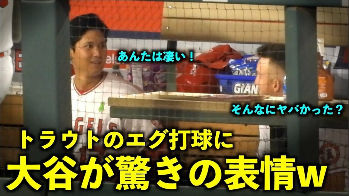 The face is serious! Shohei Ohtani shows surprise at Trout's bullet home run w Angels[local video]