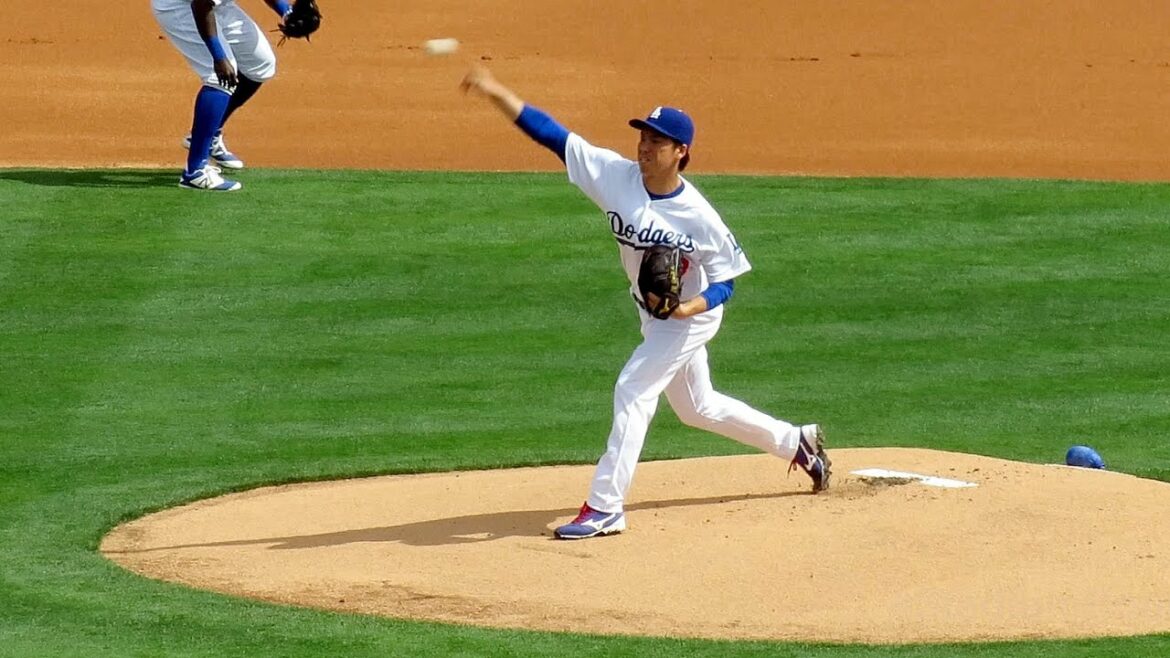 Kenta Maeda Kenta Maeda 1st Dodger Mound Warmups 3-5-16