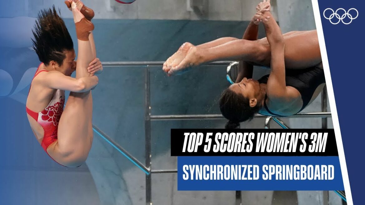 Top 5 Scores from Women's 3m Synchronized Springboard at Tokyo 2020! 💦