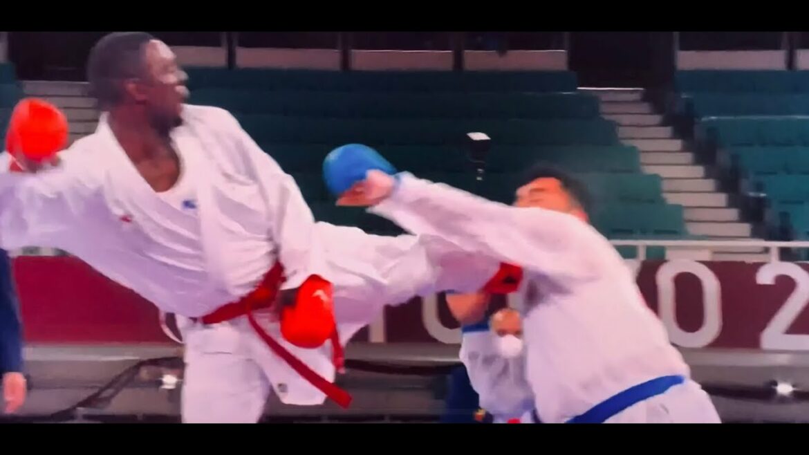 Tokyo 2020 Olympic Karate competition excessive contact disqualification in Men’s Kumite +75kg Final Tokyo 2020 Olympic Karate competition excessive contact disqualification in Men's Kumite +75kg Final