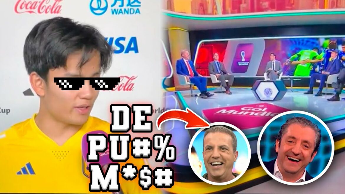 KUBO CAUSES LAUGHTER TO SPANISH COMMENTATORS BY VIRAL INTERVIEW IN SPANISH - JAPAN QATAR 2022