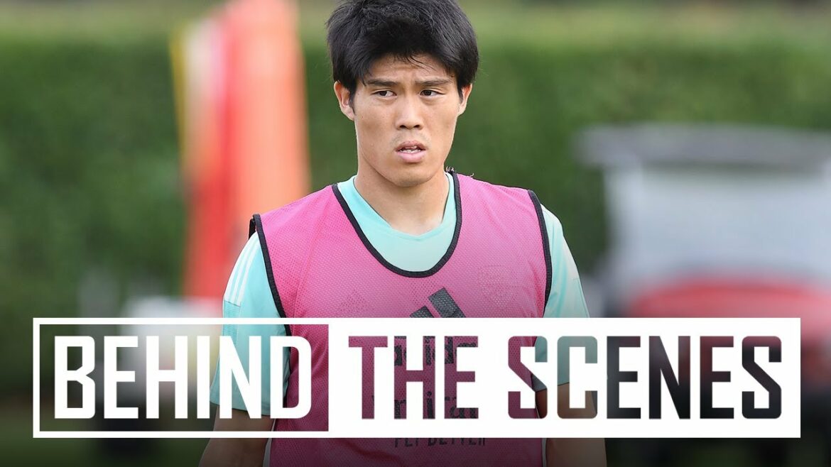 Takehiro Tomiyasu’s first training session | Behind the scenes at Arsenal training centre Takehiro Tomiyasu's first training session | Behind the scenes at Arsenal training centre