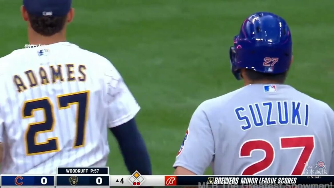 [Seiya Suzuki]Suzuki who is mischievous by Brewers shortstop Adames w!  ! Two doubles for the first time after major transfer!  !