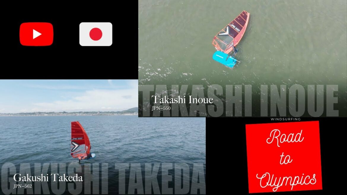 A brave figure aiming for the Olympics "The Road to Olympics" The charm of windsurfing is endless. Serious appearance → Takeshi Takeda (JPN-562) & Takashi Inoue (JPN-550)!