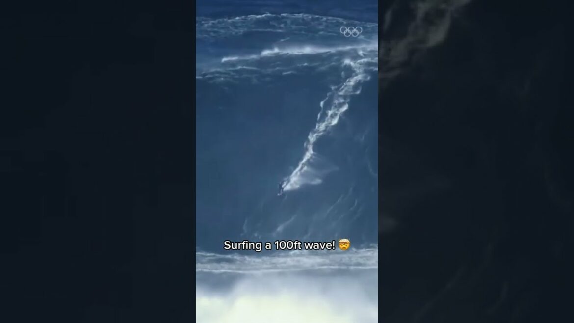 Surfing a 100ft wave 🤯