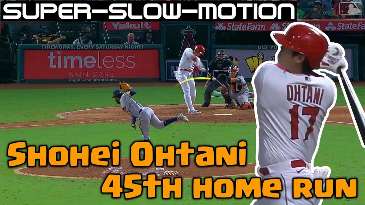 Shohei Ohtani's 45th Home Run【Super-Slow-Motion】