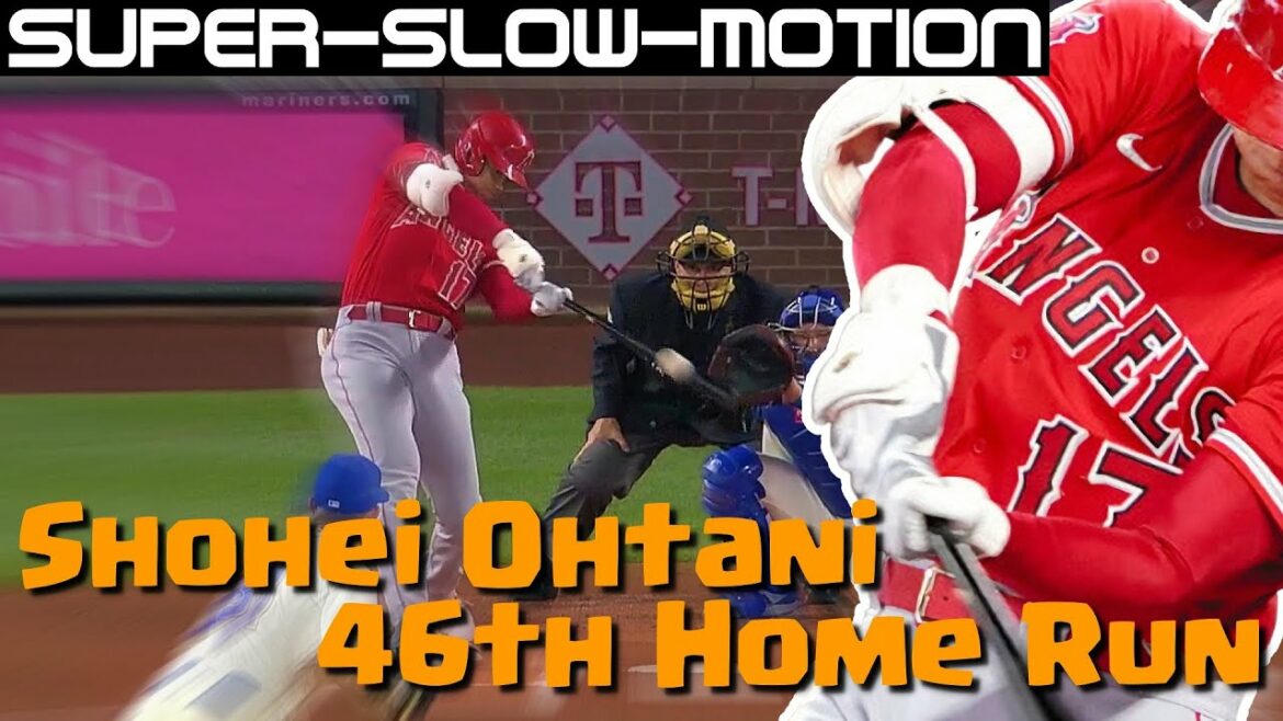 Shohei Ohtani's 46th Home Run, 100th RBI【Super-Slow-Motion】