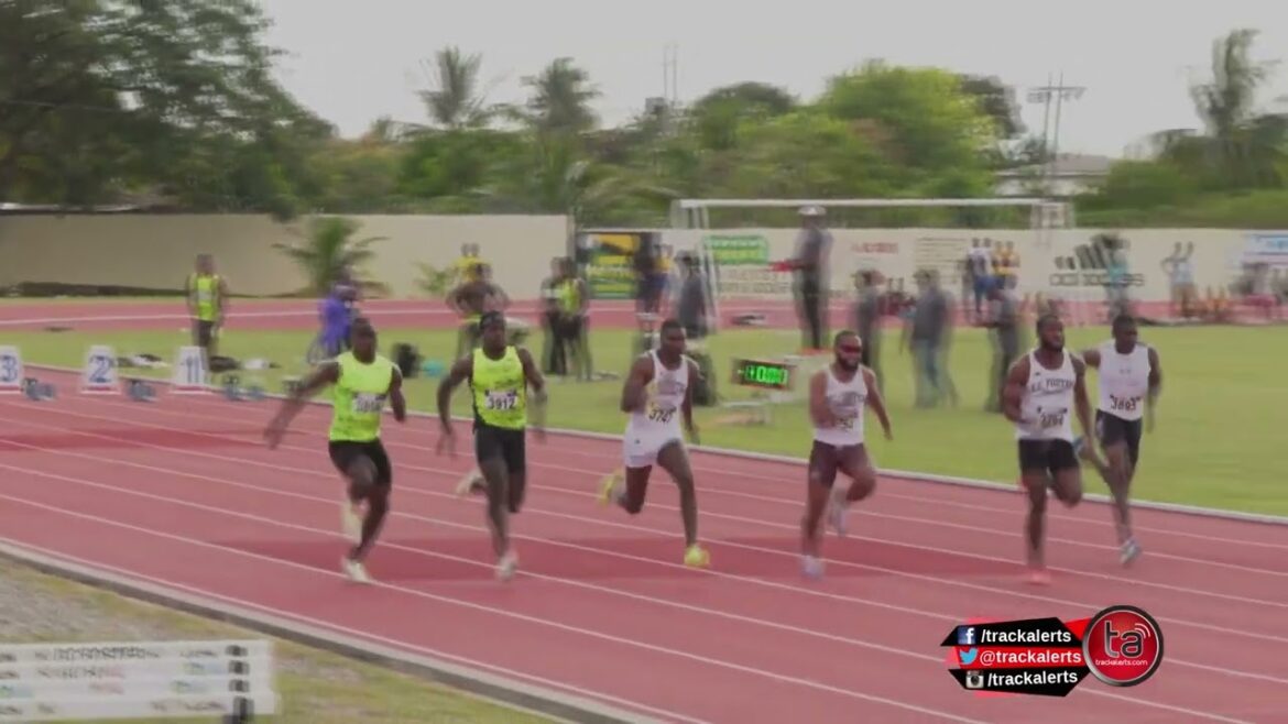 Men's 60m heat 3 at Central Hurdles, Throws and Relays
