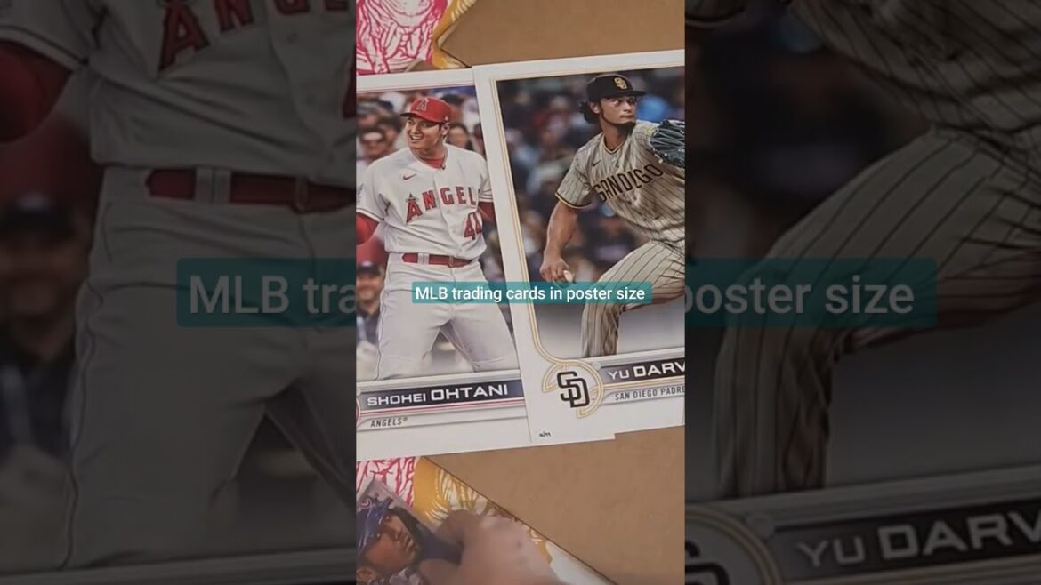 sports trading card in poster size #topps #MLB #Shohei Ohtani #Darvish Yu #baseballcards #tradingcards