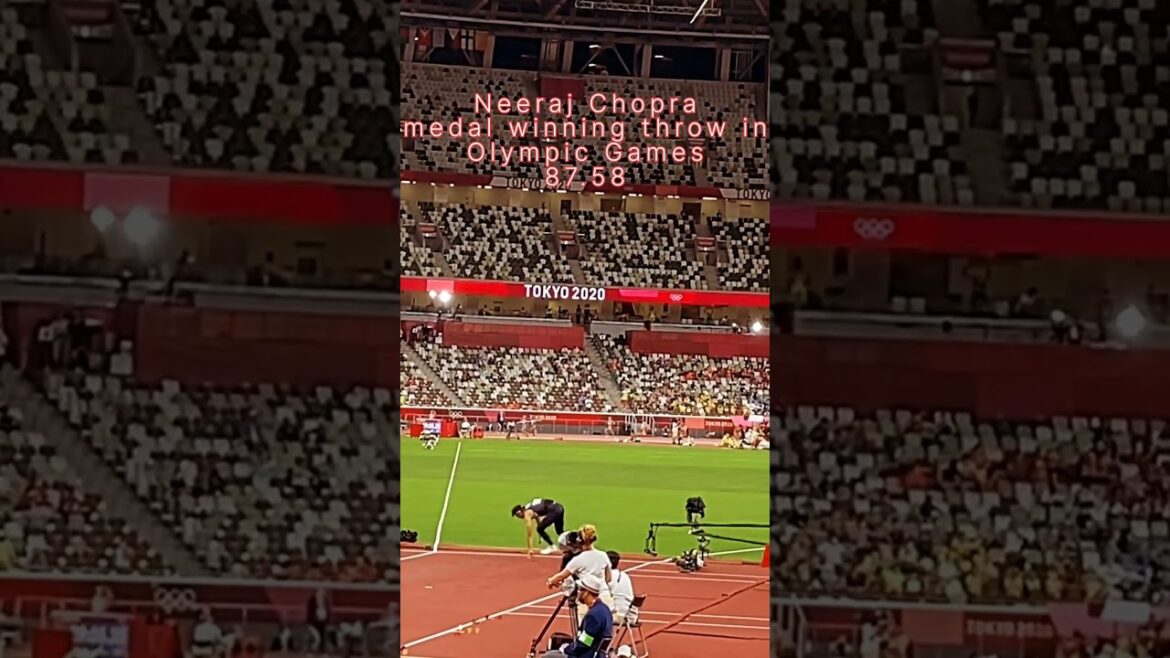 Neeraj Chopra Successful Attempt Of 💯Medal Winning Throw In Olympic Games💯 #shorts @allsportstech