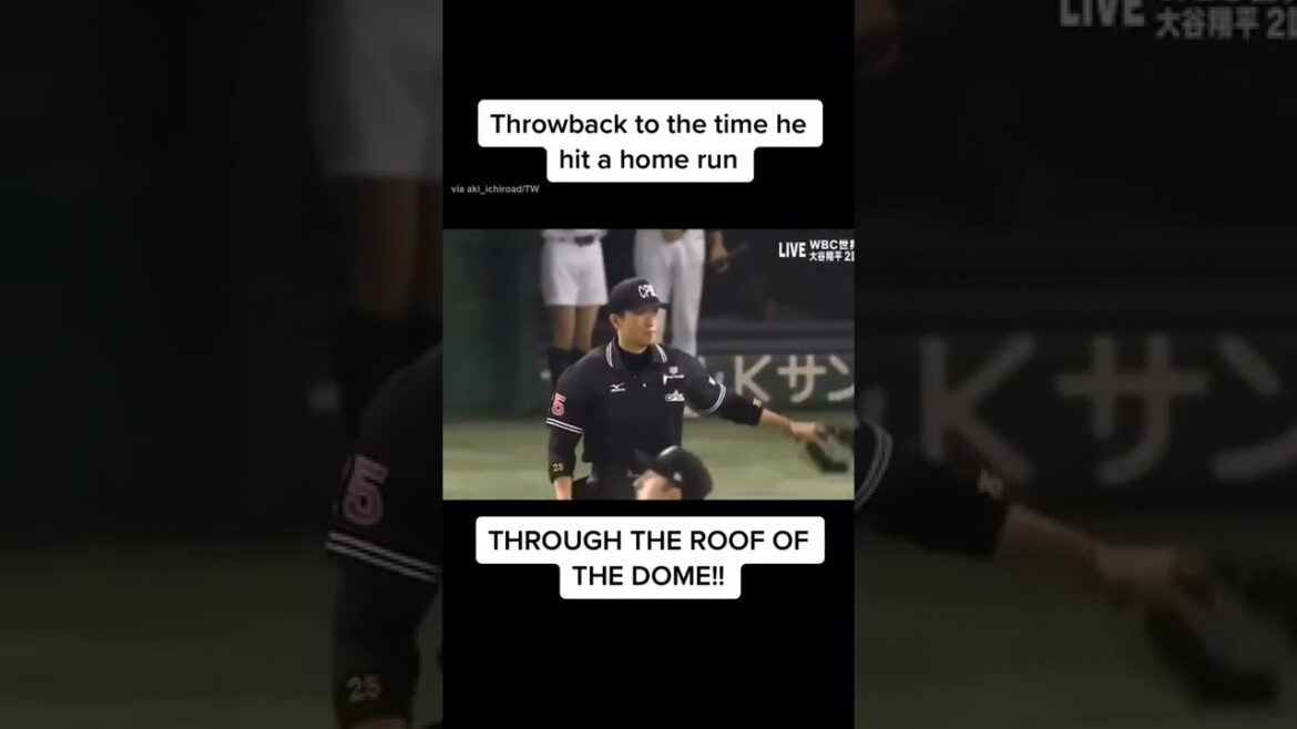 Shohei Ohtani hit a home run through the roof of the dome  😱 #shorts