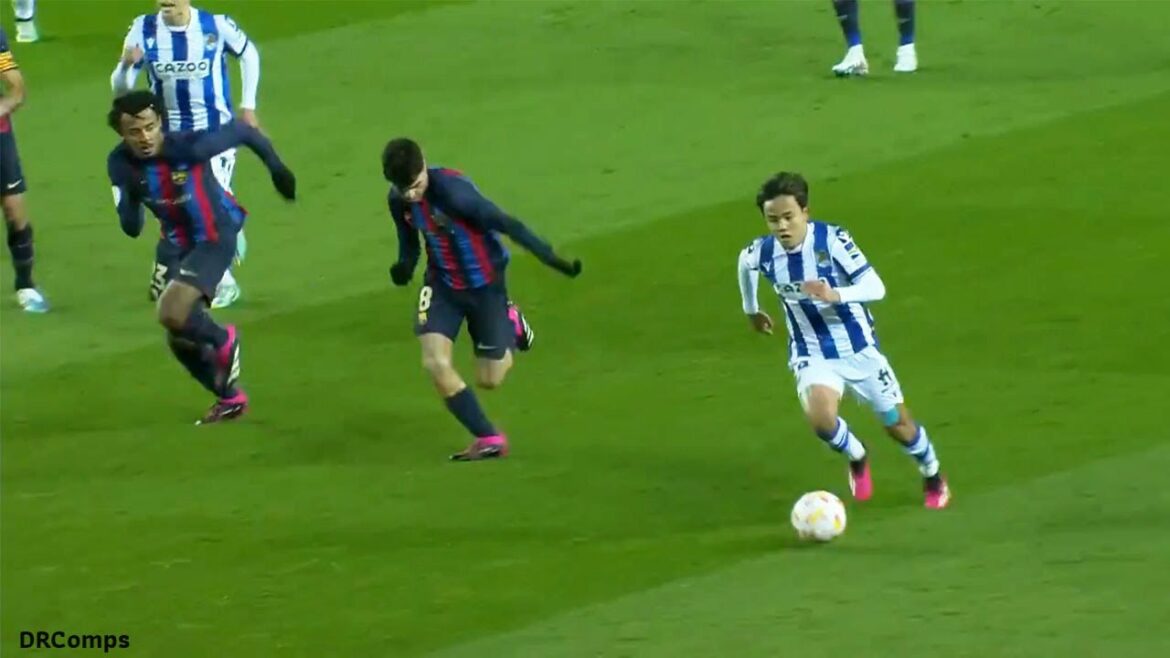 Takefusa Kubo tries his best against Barcelona (26/01/2023) 1080HD