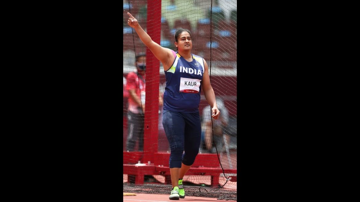 Kamalpreet's 64m throw that lead her to the Tokyo 2020 Discus Final! | #Shorts
