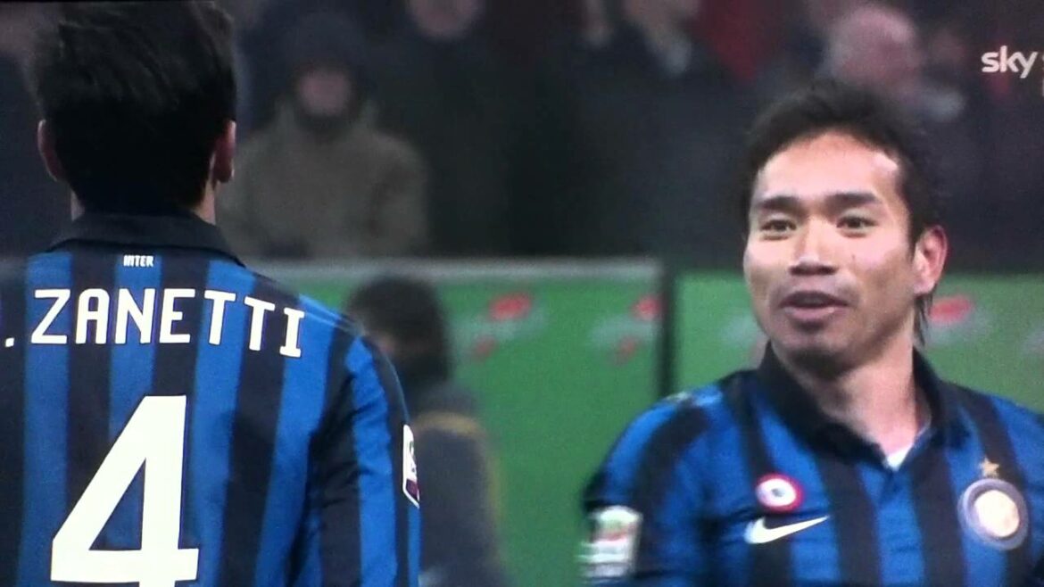 Japanese greeting ||  Captain Javier Zanetti and Yuto Nagatomo ||  Derby Milan 0 Inter Milan 1