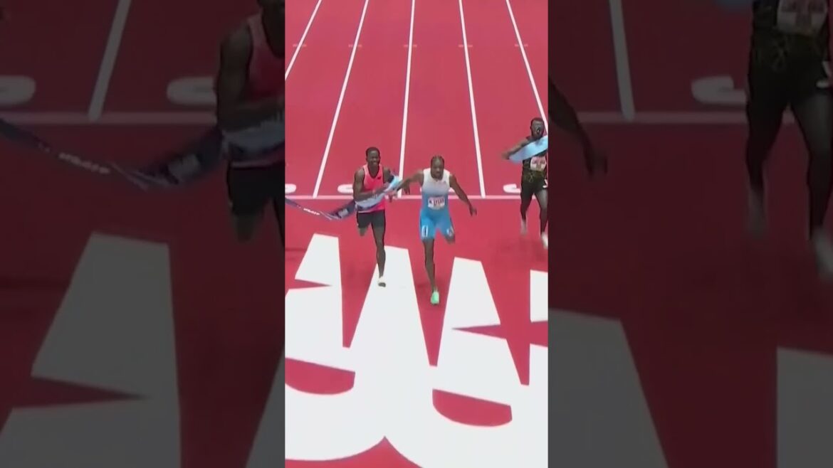 THAT comeback and celebration from@nojo18 to win the 60m at the @nbindoorgp in-651#WorldindoorTour