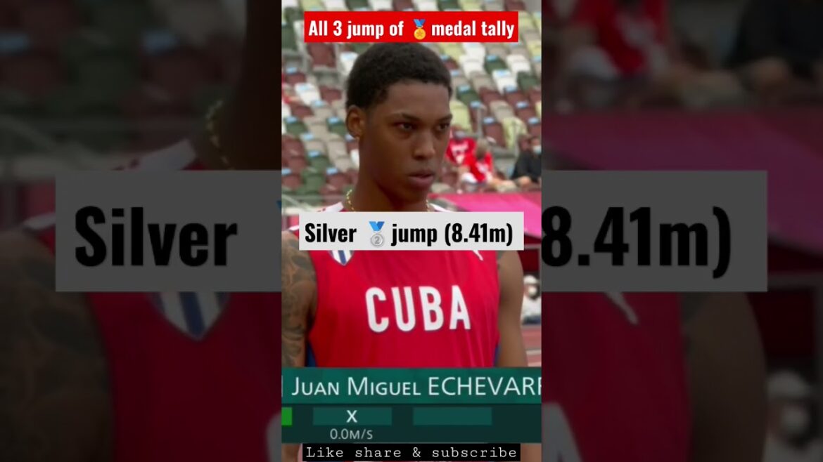 Golden jump of 8.41m in olympics #shorts #athletics #olympics