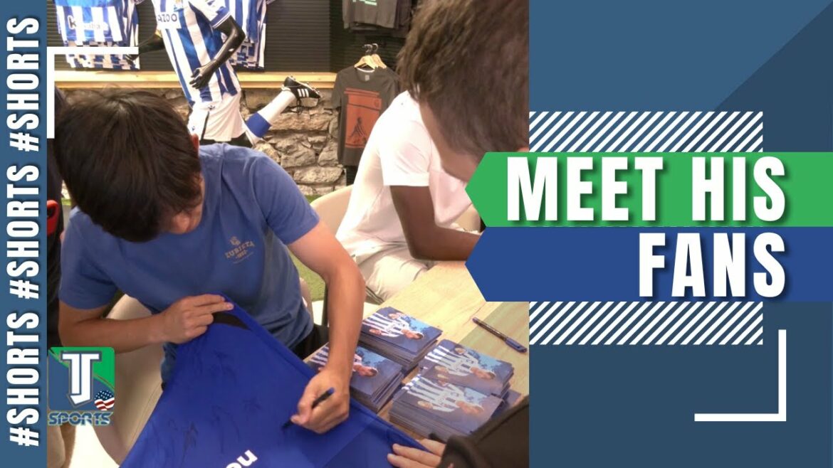 The Japanese Takefusa Kubo MEET Real Sociedad fans at the Official Store #Shorts